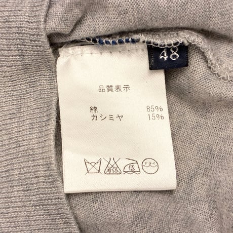 MADE IN ITALY製 Drumohr クルーネックコットンカシミヤセーター グレー 48サイズ