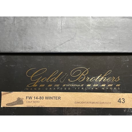 箱、替え紐付き GOLD BROTHERS ワークブーツ ブラック 43サイズ イタリア製