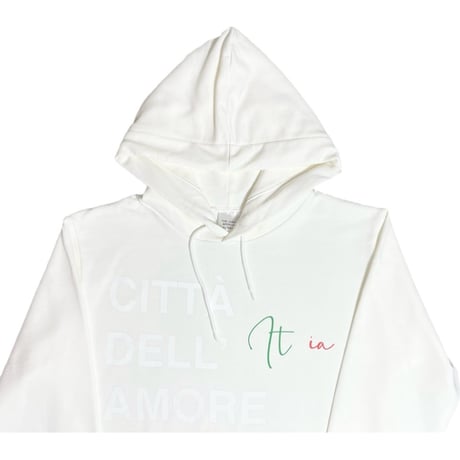 ★新品★ MADE IN ITALY製 MAGLIA 2025年SSモデル S-4001「CITTA DELL AMORE ITALIA」プリント入りプルオーバーパーカー オフホワイト S～XLサイズ
