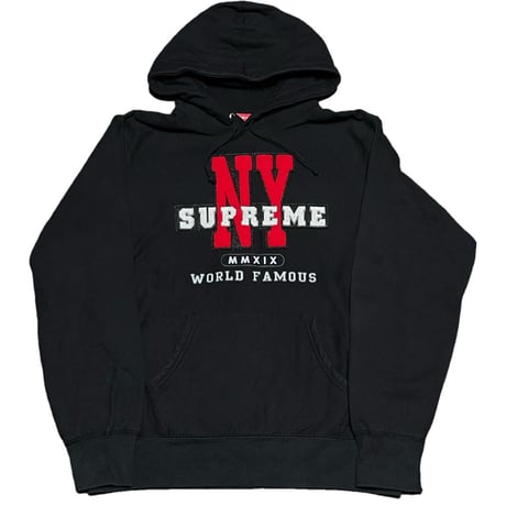 MADE IN CANADA製 SUPREME NEWYORKロゴプルオーバーパーカー ブラック Mサイズ