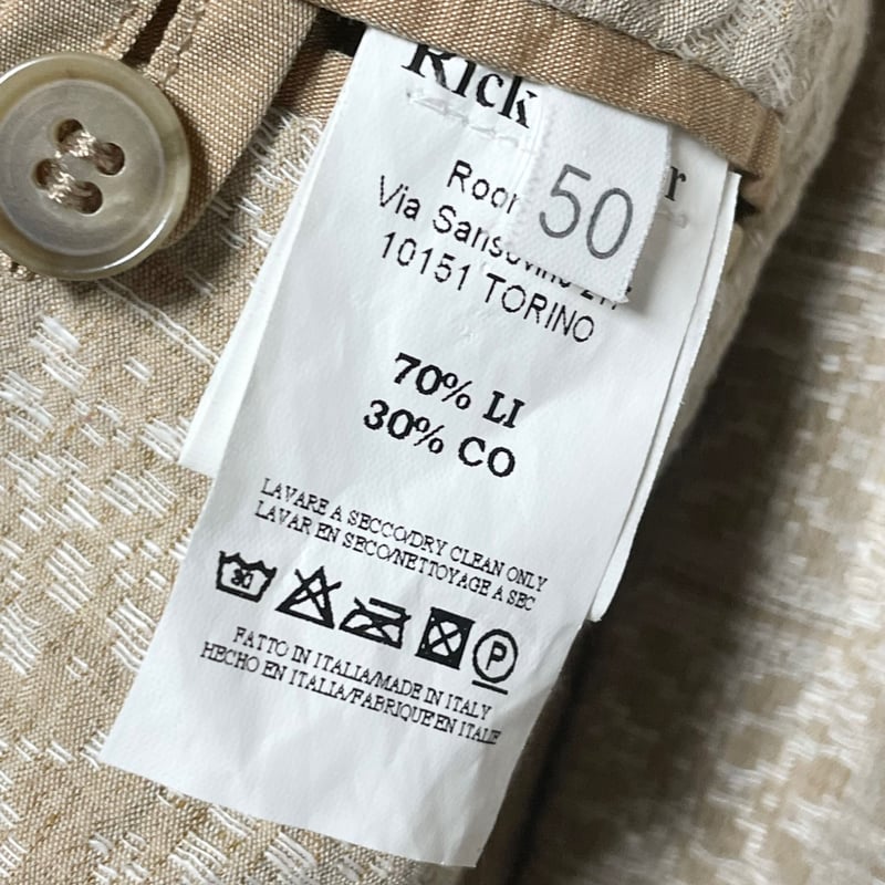 MADE IN ITALY製 Mr. Rick Tailor リネンコットン