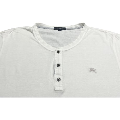 MADE IN JAPAN製 BURBERRY LONDON ヘンリーネックTシャツ ホワイト Lサイズ