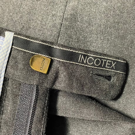 MADE IN PORTUGAL製 International Gallery BEAMS × INCOTEX SUPER 100's ウールスラックス チャコールグレー 46サイズ