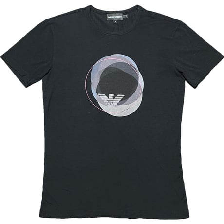EMPORIO ARMANI クルーネックプリントTシャツ ブラック Sサイズ