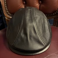 MADE IN USA製 KBETHOS Genuine leather 本革 レザーハンチングキャップ ブラック S/Mサイズ