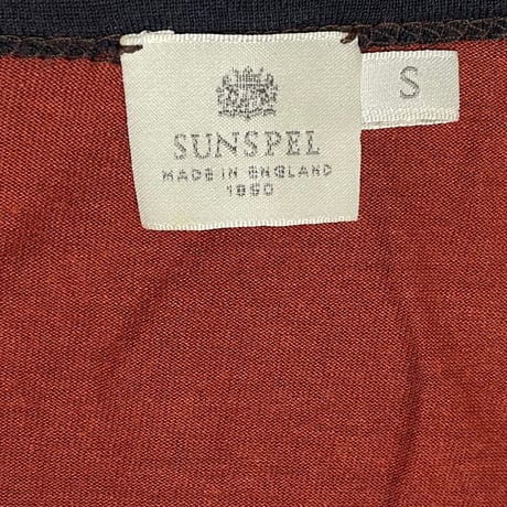 ▲訳あり商品▲ MADE IN ENGLAND製 SUNSPEL 七分袖ラグランTシャツ エンジ×ネイビー Sサイズ