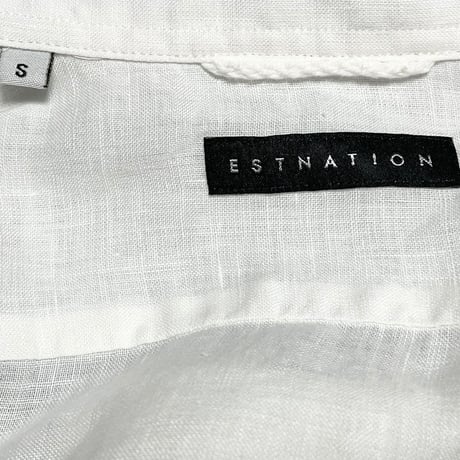 MADE IN JAPAN製 ESTNATION 長袖リネンシャツ ホワイト Sサイズ