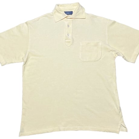 【BEAMS 取り扱い】 MADE IN ITALY製 VALDOGLIO FOR BEAMS F 半袖鹿の子ポロシャツ ベビーイエロー Mサイズ