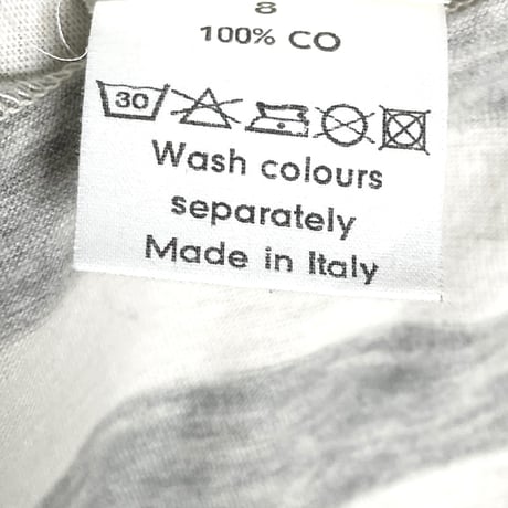 【ベイクルーズ取り扱い】MADE IN ITALY製 WIM NEELS VETEMENTS EN JERSEY ボーダーTシャツ グレー×アイボリー 50サイズ
