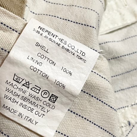 MADE IN ITALY製 BARENA ストライプ柄ハーフパンツ アイボリー 48サイズ