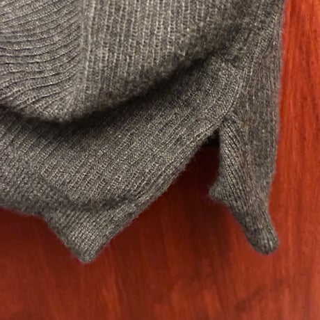 MADE IN ITALY製 BARNEYS NEWYORK ヘンリーネックメリノウールセーター チャコールグレー 50サイズ