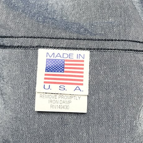 MADE IN USA製 FIDUCCIA 長袖デニムシャツ インディゴ Mサイズ