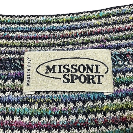 MADE IN ITALY製 MISSONI SPORT Vネックセーター マルチカラー 48サイズ