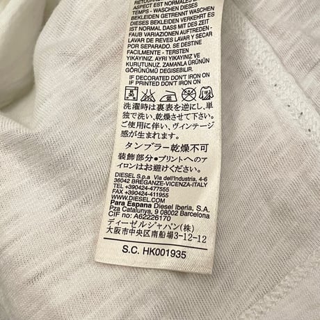 DIESEL VネックTシャツ アイボリー XSサイズ