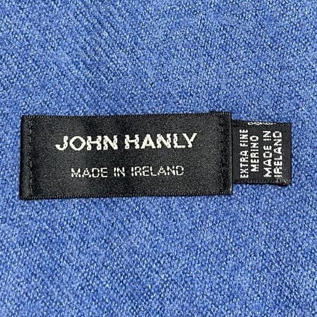 MADE IN IRELAND製 JOHN HANLY × PEARLY GATES ウールマフラー ペールブルー
