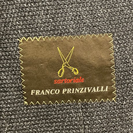 MADE IN JAPAN製 FRANCO PRINZIVALLI リネンコットンテーラードジャケット ネイビー 48サイズ