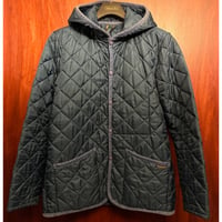 MADE IN ENGLAND製 LAVENHAM フード付きキルティングジャケット ネイビー 36/48サイズ