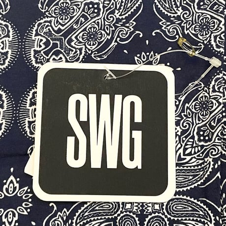 ☆タグ付き新古品☆ MADE IN JAPAN製 SWAGGER クロスペイズリー総柄レギンス ネイビー Fサイズ