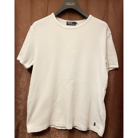 Polo by Ralph Lauren クルーネックリブ編みTシャツ ホワイト Mサイズ