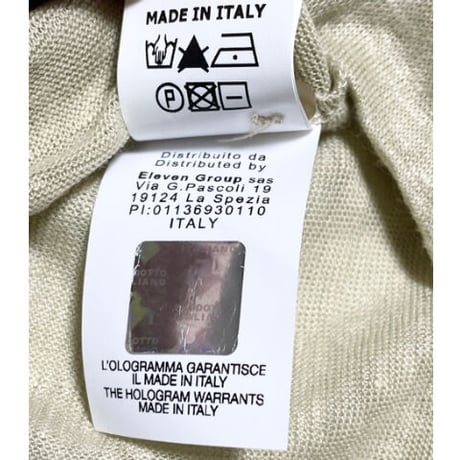 MADE IN ITALY製 Blumelange Cashmere STUDIO リネンポロシャツ ベージュ 48サイズ