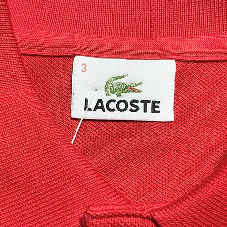 ☆タグ付き新古品☆ MADE IN JAPAN製 LACOSTE 半袖鹿の子ポロシャツ ルージュ 3/Mサイズ