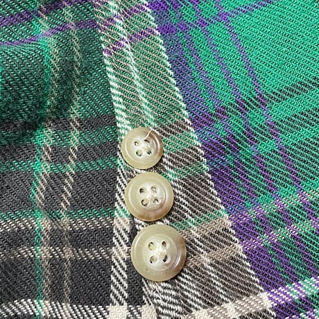 RALPH LAUREN CUSTOM FIT 長袖チェック柄シャツ グリーン Mサイズ