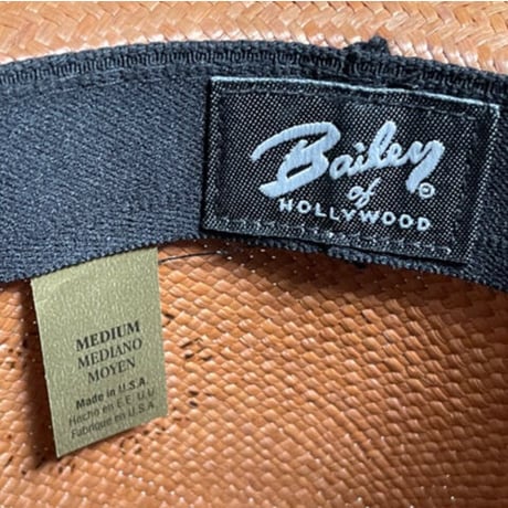 MADE IN USA製 Bailey of HOLLYWOOD 本パナマハット ブラウン Mサイズ