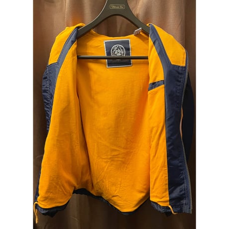 FILA ITALIA 90s オーバーサイズフルジップナイロンパーカージャケット ネイビー×オレンジ Sサイズ