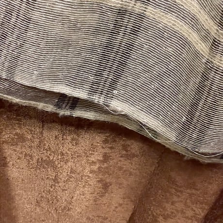 MADE IN BULGARIA製 EMPORIO ARMANI シルク混スパンコールロングスカート シルバー 40サイズ