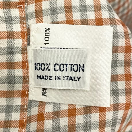 【BARNEYS NEWYORK 取り扱い】 MADE IN ITALY製 BARBA BARNEYS NEWYORK ギンガムチェック柄長袖ボタンダウンシャツ マルチカラー 37-14 1/2サイズ