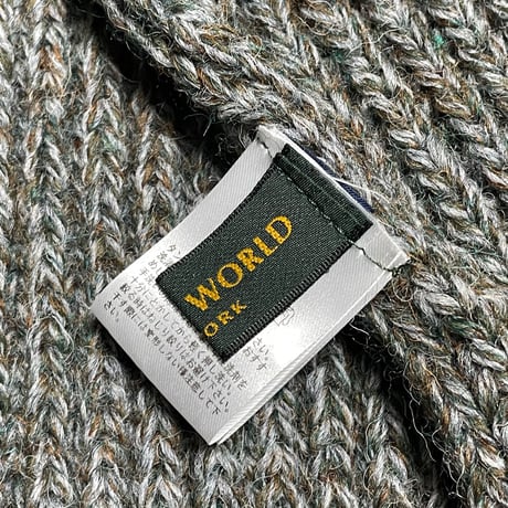 ▲訳あり商品▲ MADE IN ENGLAND製 HUNTING WORLD ブリティッシュウール帽子マフラー手袋セット グレー×グリーン