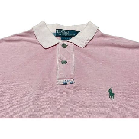 ▲訳あり商品▲ Polo By Ralph Lauren ダメージ加工ポロシャツ ピンク Sサイズ