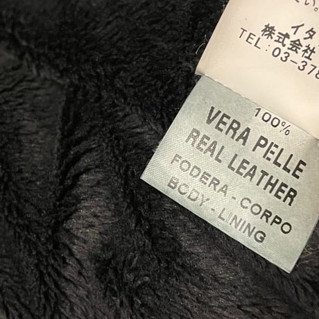 MADE IN ITALY製 WLG by Giorgio Brato VERA PELLE ラムレザージャケット ブラック 44サイズ