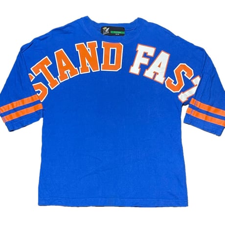 FAT TITCH フットボールシャツ型五分袖Tシャツ ブルー