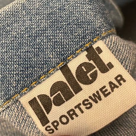 palet. JEANS レザー切り替え長袖デニムウエスタンシャツ ライトインディゴ×ブラウン Lサイズ