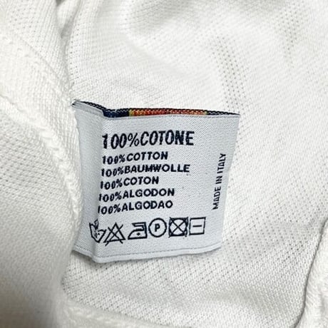 MADE IN ITALY製 LUIGI BORRELLI LUXURY VINTAGE 鹿の子長袖ポロシャツ ホワイト 48サイズ