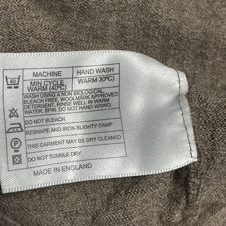 MADE IN ENGLAND製 JOHN SMEDLEY クルーネックウールセーター ブラウン Mサイズ