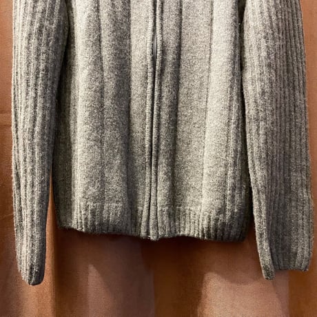 MADE IN ITALY製 EMOZIONI UOMO フルジップウールカーディガン グレー Mサイズ