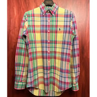 Ralph Lauren CUSTOM FIT チェック柄 長袖ボタンダウンシャツ マルチカラー XSサイズ