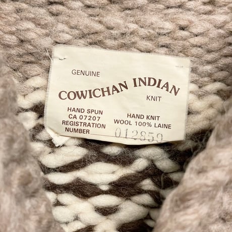COWICHAN INDIAN KNIT コンドル柄 ウールカウチンセーター アイボリー×ブラウン
