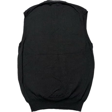 MADE IN ITALY製 SAKS FIFTH AVENUE メリノウールニットベスト ブラック Sサイズ