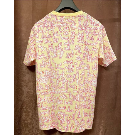 激レア MADE IN JAPAN製 TISA PHENOMENON 総柄Tシャツ イエロー Mサイズ