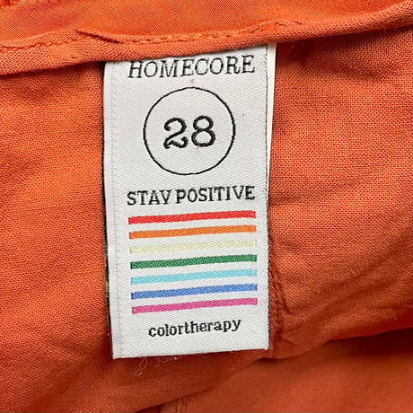 MADE IN PORTUGAL製 HOMECORE カラースラックス オレンジ W28サイズ