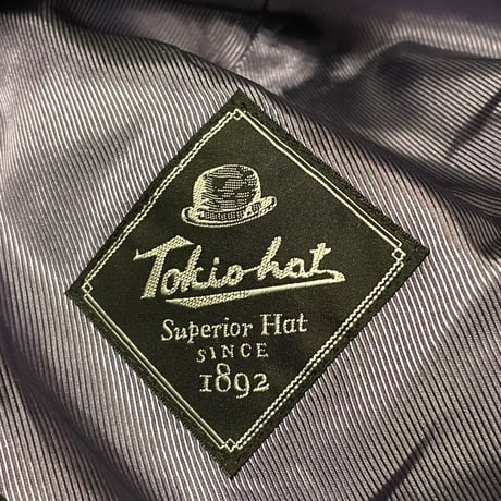 MADE IN JAPAN製 Tokio-hat British Wool ハンチングキャップ ネイビー LLサイズ
