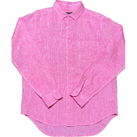 MADE IN JAPAN製 modem design FRENCH LINEN 長袖リネンシャツ ピンク 3サイズ