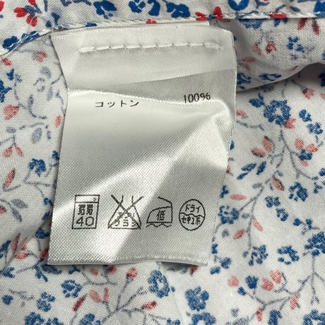 【nano universe取り扱い】MASTAI FERRETTI 長袖花柄シャツ ホワイト 38-15サイズ