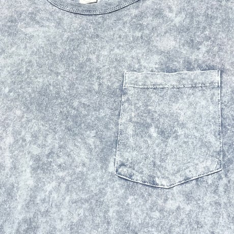 MADE IN USA製 S.O.S. from Texas オーガニックコットンウォッシュ加工ポケット付きクルーネックTシャツ サックス Sサイズ