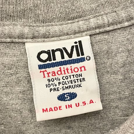 MADE IN USA製 anvil Tradition 無地クルーネックTシャツ グレー Sサイズ