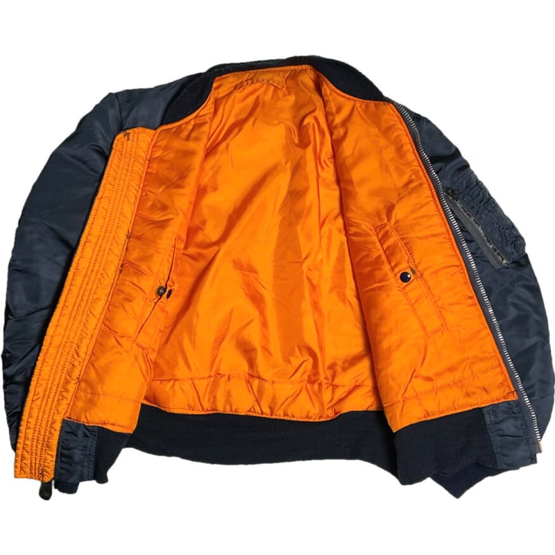 MADE IN USA製 ALPHA INDUSTRIES MA-1ジャケット ネイビー Sサ