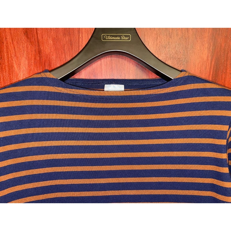 MADE IN FRANCE製 ORCIVAL ボーダー柄バスクシャツ ブラウン